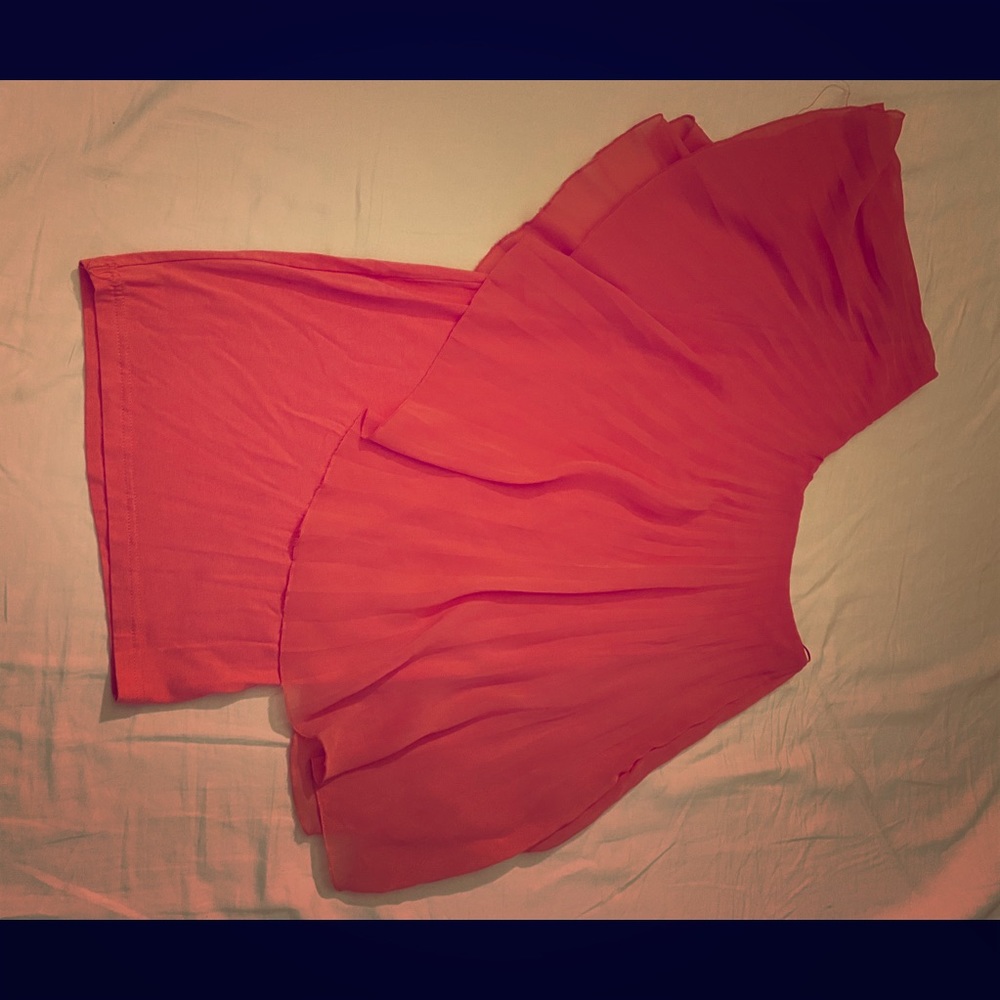 Coral off shoulder party dress